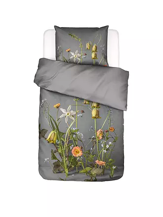 ESSENZA | Linge de lit en satin FABRICE 70x90cm/140x200cm Fleur Ocre | grau